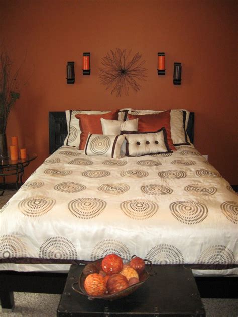 burnt orange bedroom.